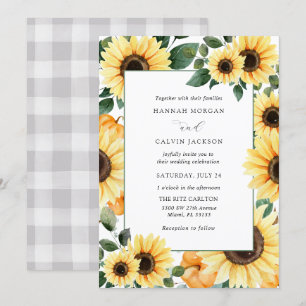 Sunflowers and Pumpkins Wedding Invitation
