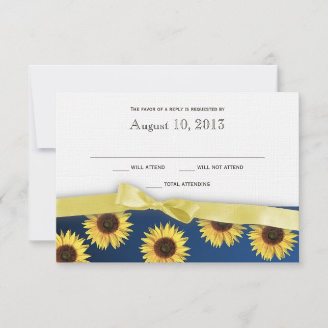 Sunflowers and Ribbon Country Wedding Response (Front)