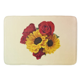 Sunflowers and Roses Bouquet Bath Mat