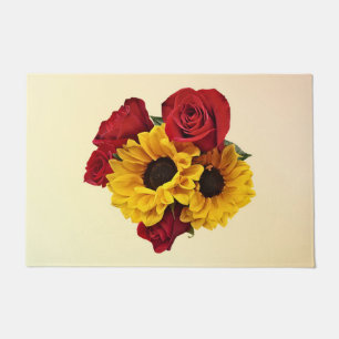 Sunflowers and Roses Bouquet Doormat