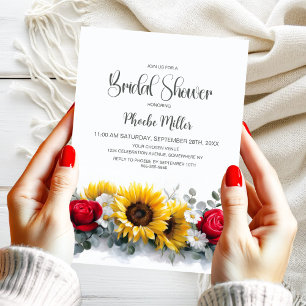 Sunflowers and Roses Bridal Shower Invitation