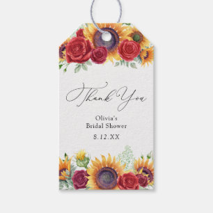 Sunflowers and Roses Thank you Favour Tag