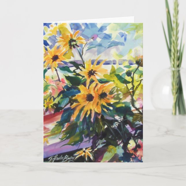 "Sunflowers and Shadows" Card (Front)