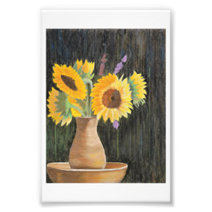 Sunflowers and Shadows Photo Print