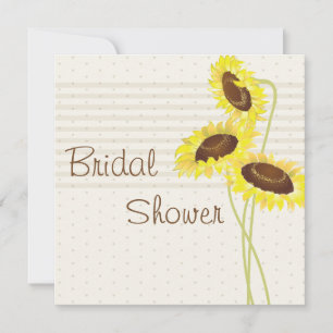 Sunflowers And Stripes Collection Bridal Shower Invitation