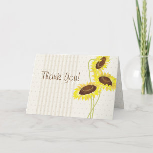 Sunflowers And Stripes Collection Thank You Card