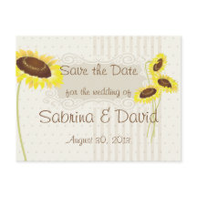 Sunflowers And Stripes Save the Date