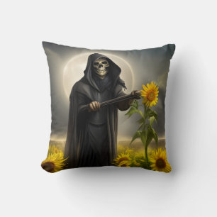 Sunflowers and the Grim Reaper Cushion