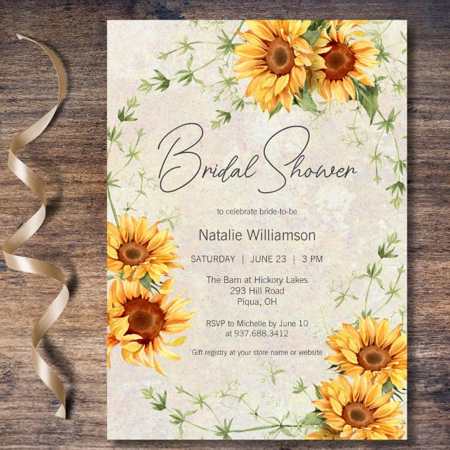 Sunflowers and Vines Bridal Shower  Invitation (Creator Uploaded)