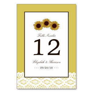 Sunflowers and Vintage Lace Wedding Table No. Number