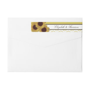 Sunflowers and Vintage Lace Wedding Wrap Around Label