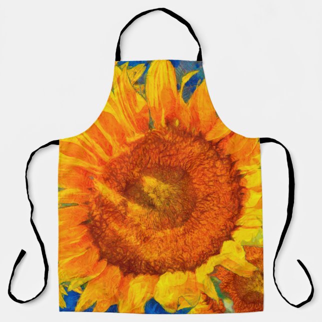 Sunflowers arrangement. Van Gogh style imitation.  Apron (Front)