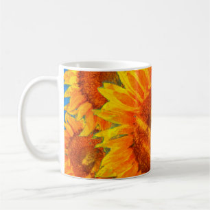 Sunflowers arrangement. Van Gogh style imitation. Coffee Mug