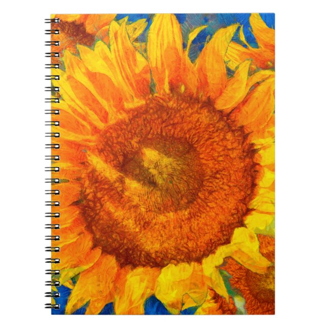Sunflowers arrangement. Van Gogh style imitation.  Notebook (Front)