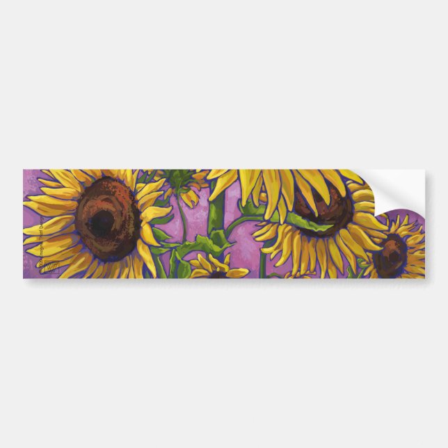 Sunflowers Art Bumper Sticker (Front)
