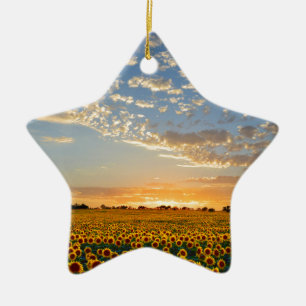Sunflowers at Sunset Ceramic Tree Decoration