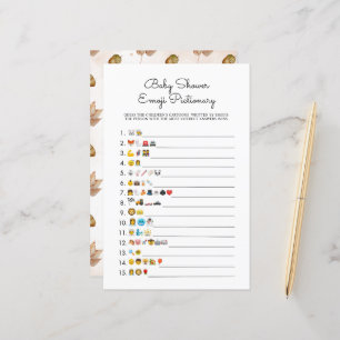 Sunflowers Autumn Baby Shower Emoji Paper Sheet