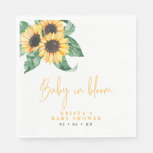 Sunflowers Baby In Bloom Baby Shower Napkin