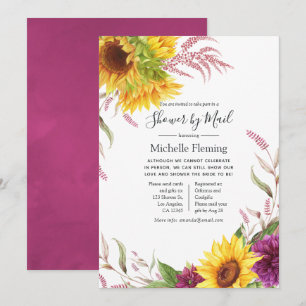 Sunflowers Baby or Bridal Shower by Mail Invitation