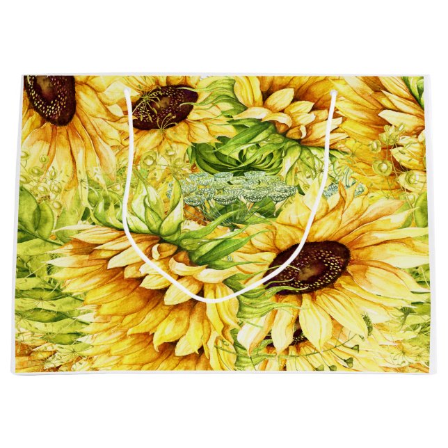 Sunflowers - Back Customisation Large Gift Bag (Front)