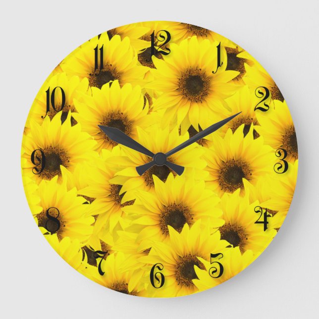 Sunflowers background large clock (Front)
