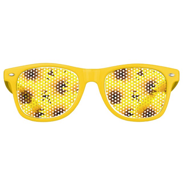 Sunflowers background retro sunglasses (Front)