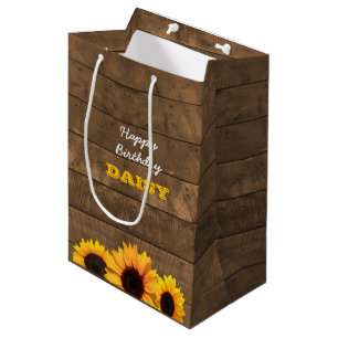 Sunflowers & Barnwood Personalised Gift Bag