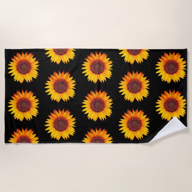 Sunflowers Beach Towel (Front)