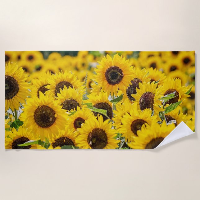 Sunflowers Beach Towel (Front)