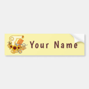 Sunflowers Beautician custom name  Bumper Sticker