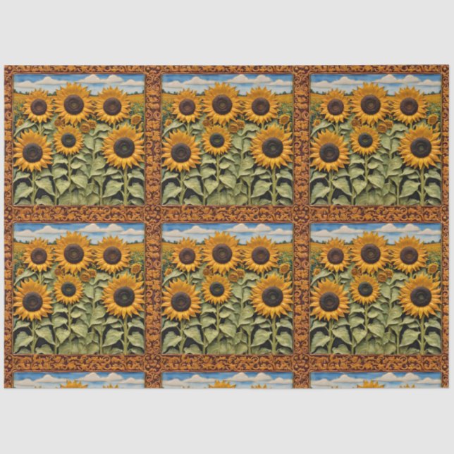 Sunflowers Beautiful Trendy Collection Tissue Paper (Front)