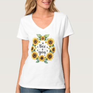 Sunflowers Bees Be You Motivational Inspirational T-Shirt