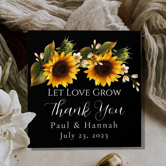 Sunflowers Black Wedding Bridal Favour Seeds Envelope (Creator Uploaded)