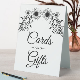 Sunflowers Black White Floral Cards Gifts Wedding 