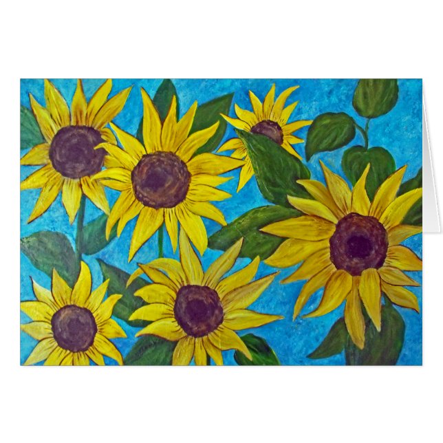 Sunflowers blank inside Card (Front Horizontal)