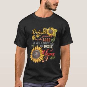 Sunflowers Blessed Girl Womens Southern Christian T-Shirt