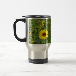 Sunflowers Blowing In The Wind, Travel Mug