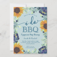 Sunflowers & Blue Floral I Do BBQ Engagement