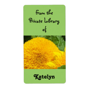 Sunflowers Book Tags labels Private Library Flower