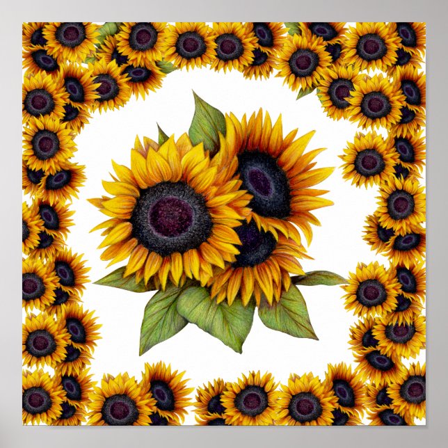 Sunflowers border poster (Front)