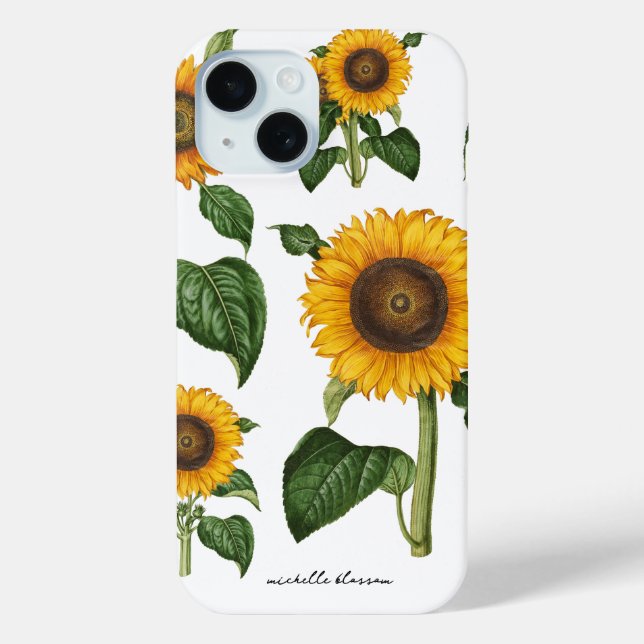 Sunflowers Botanical Foliage Greenery Case-Mate iPhone Case (Back)
