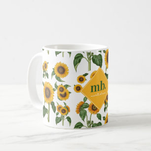 Sunflowers Botanical Foliage Greenery Coffee Mug
