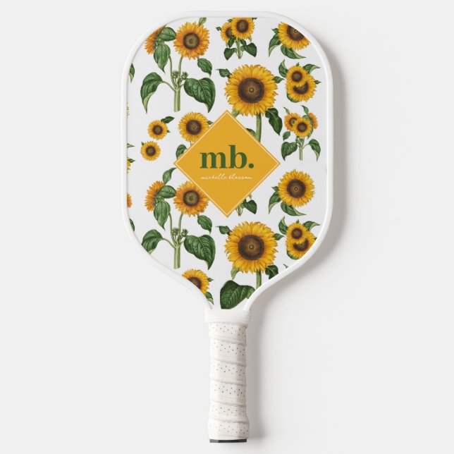 Sunflowers Botanical Foliage Greenery Pickleball Paddle (Front)