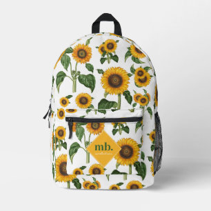 Sunflowers Botanical Foliage Greenery Printed Backpack