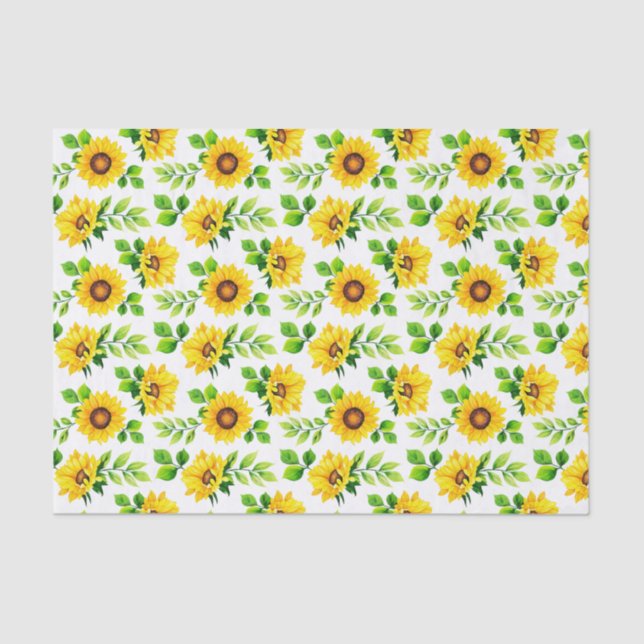 Sunflowers Botanical Pattern Garden Floral Party Tissue Paper (Front)