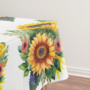 Sunflowers Bouquet - French Country Home Decor Tablecloth