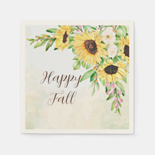 Sunflowers bouquet with customisable text napkin
