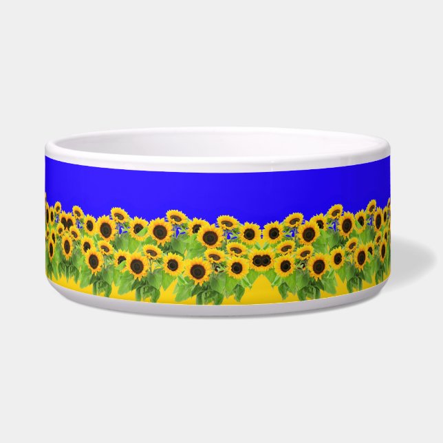 Sunflowers Bowl Ukrainian Flag Colours (Front)