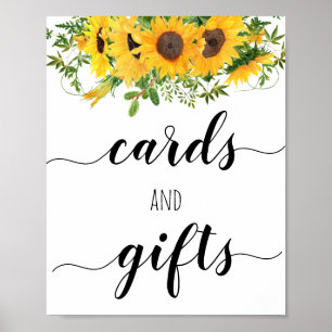 Sunflowers Bridal Shower Cards & Gifts Poster