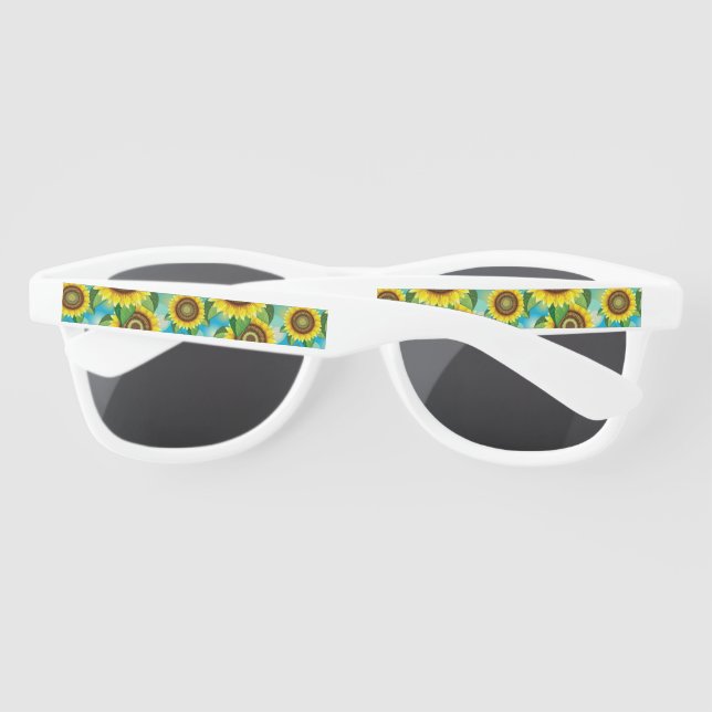 Sunflowers Bright Summer Nature Flora Sunglasses (Back)